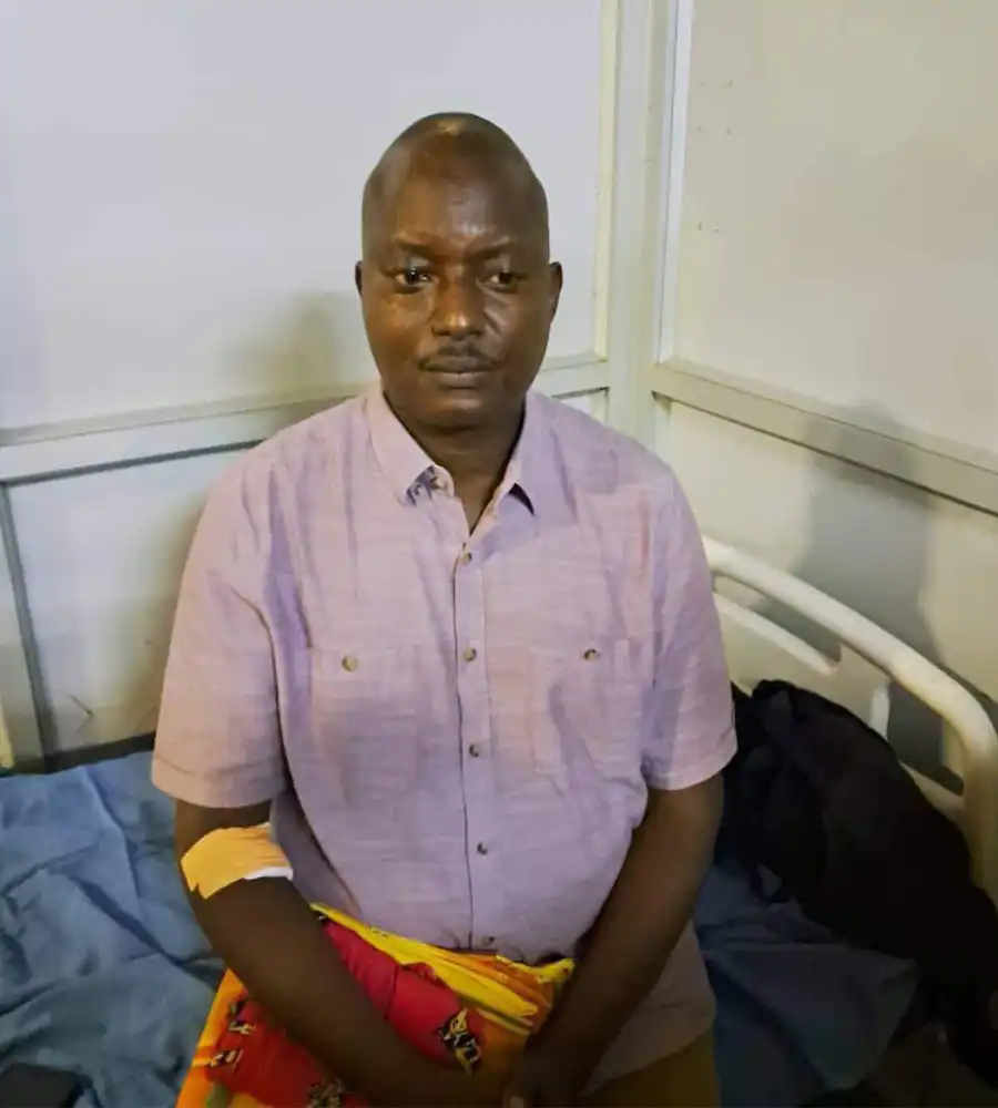 Pastor Bugingo after surviving the attack